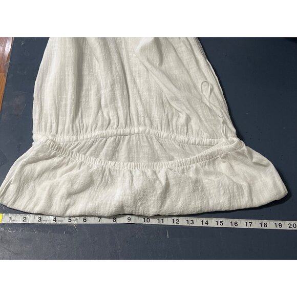 Arie Womens White Strapless Jumpsuit L Gauzy Pockets Beach Vacation Resort - Picture 6 of 16